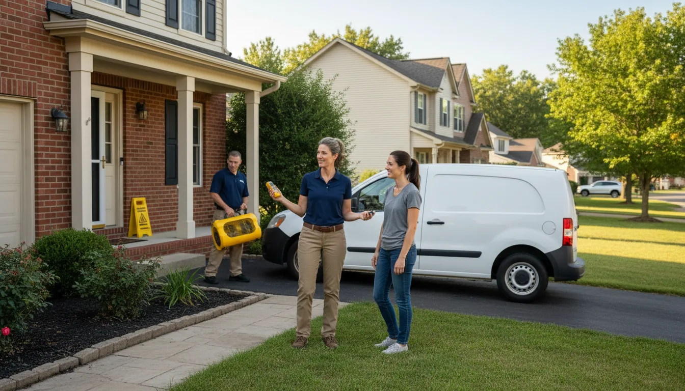 Residential water damage restoration in Kampsville, IL